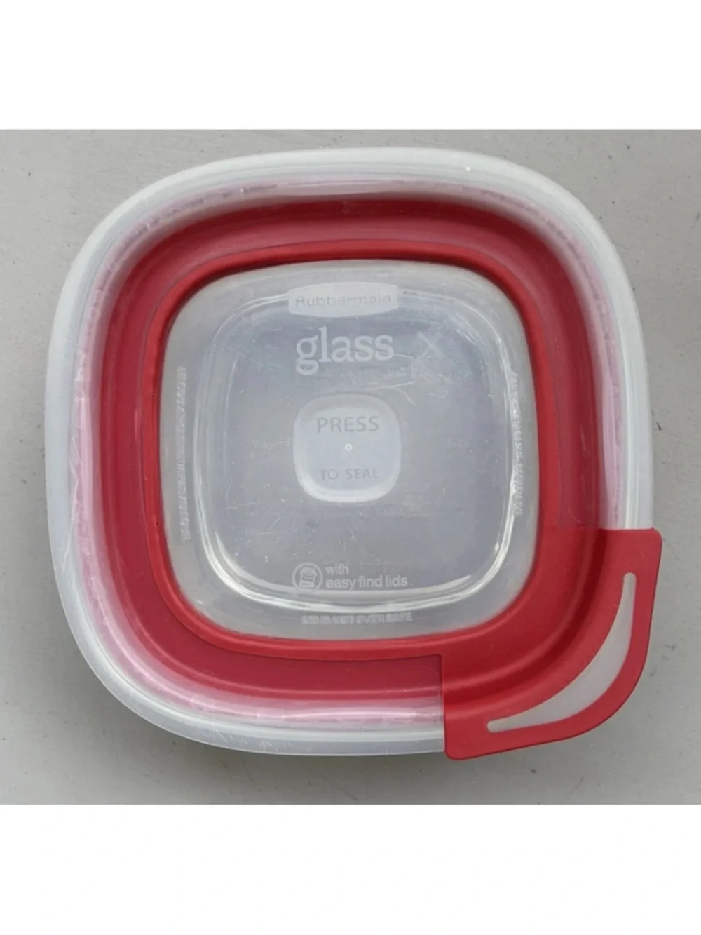 2- Rubbermaid Glass Food Storage Containers 2.5 Cup Square with Red Lids